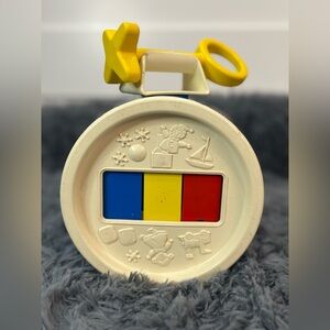 1976 Kids Music Drum Toy Blue Yellow Red Shapes Sounds Vintage Baby Toy